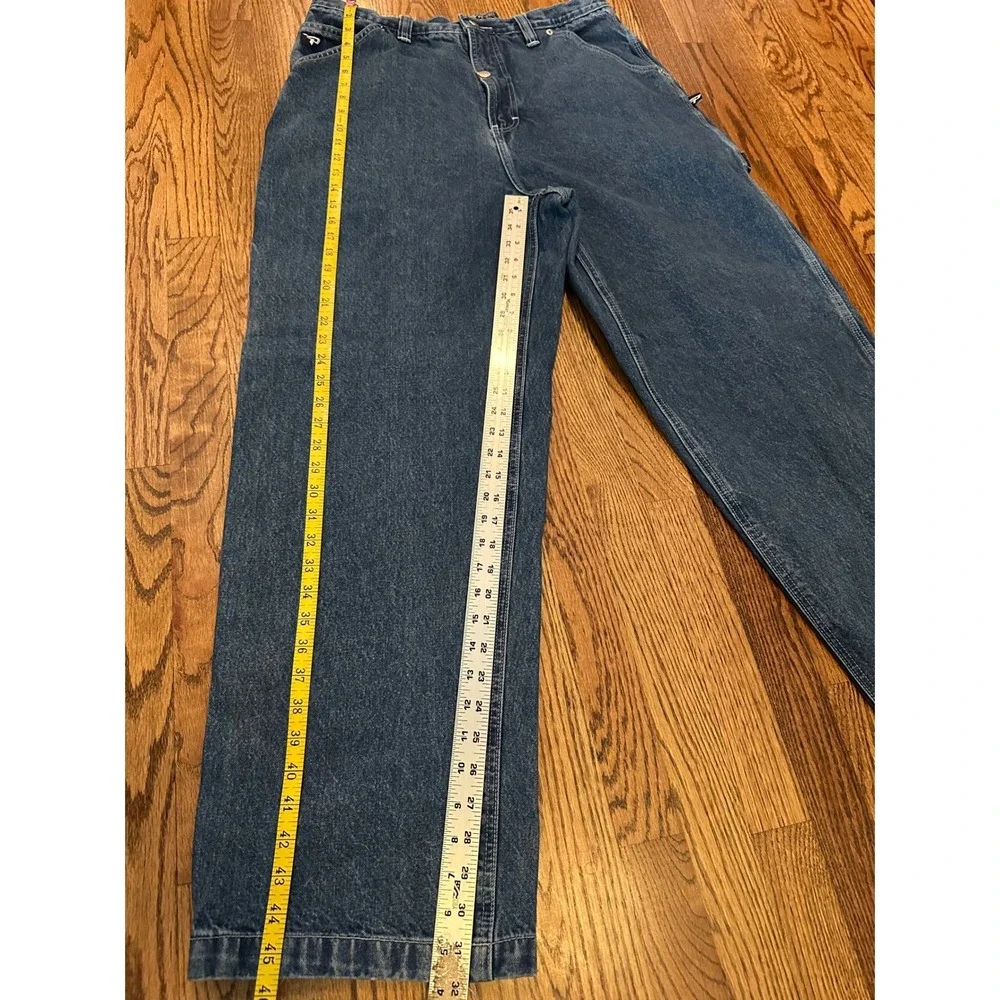 Pure Playaz Vintage Y2K Baggy Carpenter Jeans Mens 36x33 Med Wash Denim READ